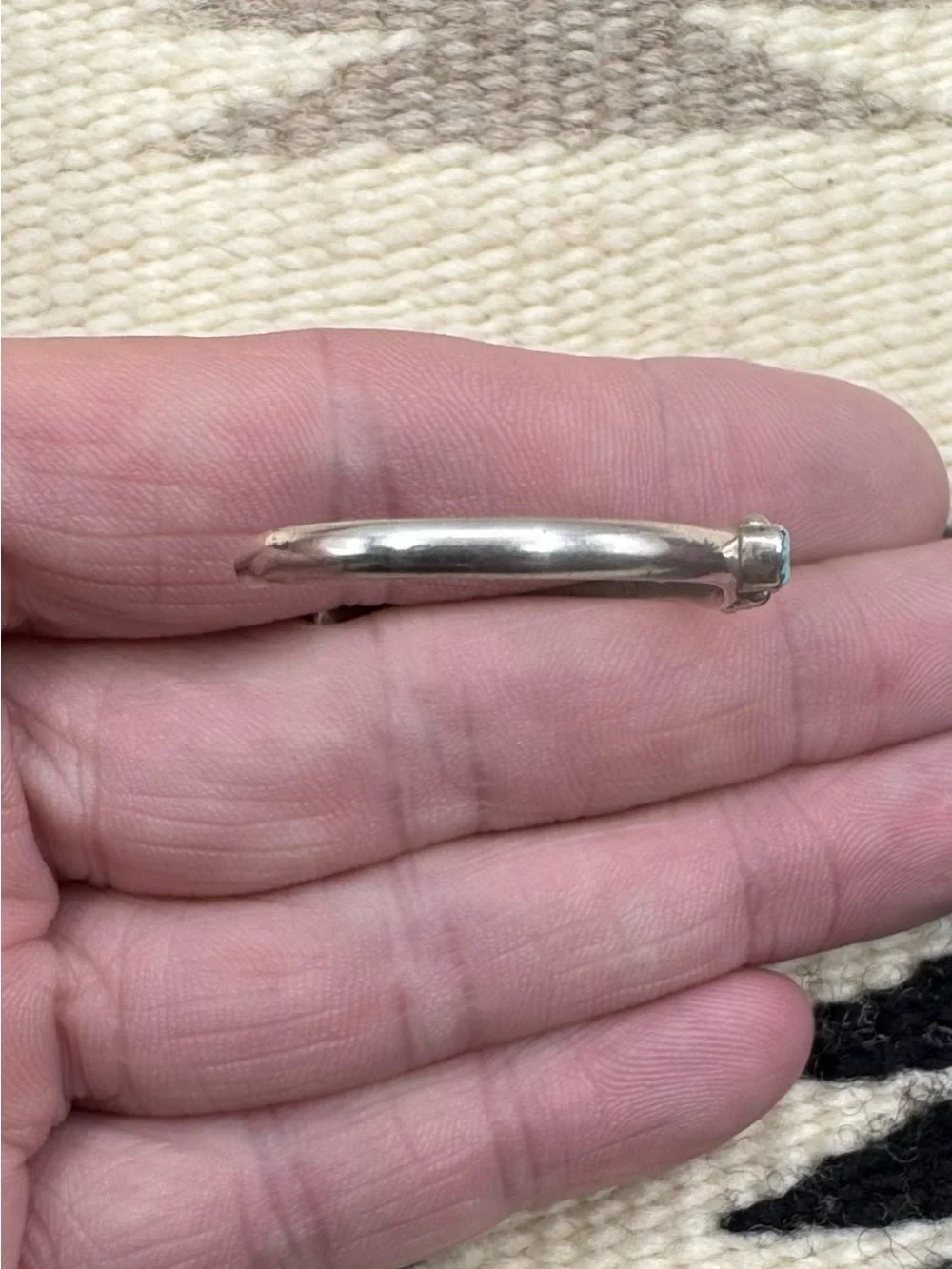 Navajo Native American Sterling Silver Turquoise Childs Baby Cuff Bracelet
